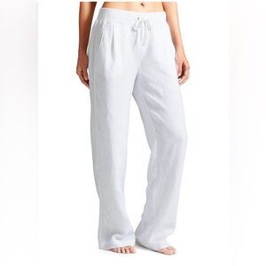 Athleta Linen Wide Leg Reverie Pant in White Size 4
